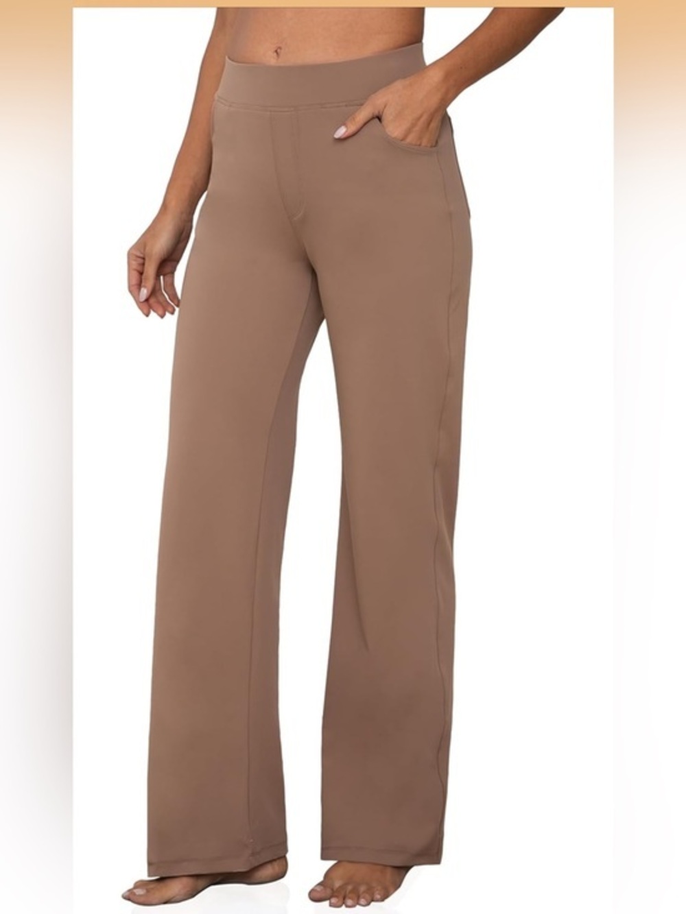 NWT Women's Wide-Leg Pull-On Pants in khaki. VooVeeYa. Bootcut pant